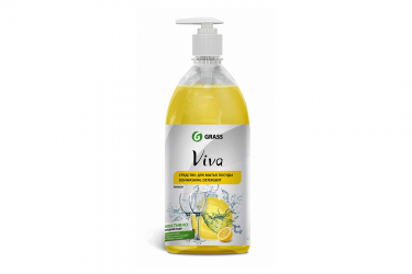 Grass Viva средство для мытья посуды нейтральное, лимон с дозатором 1 л
